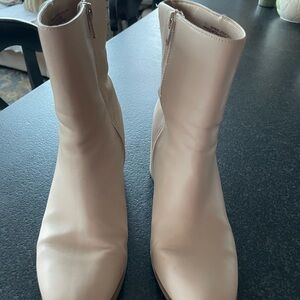 Elegant Cream Ankle Boots